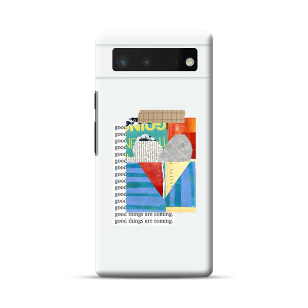 Colorful Abstract Collage with Geometric Shapes Google Pixel 6 Hard Case