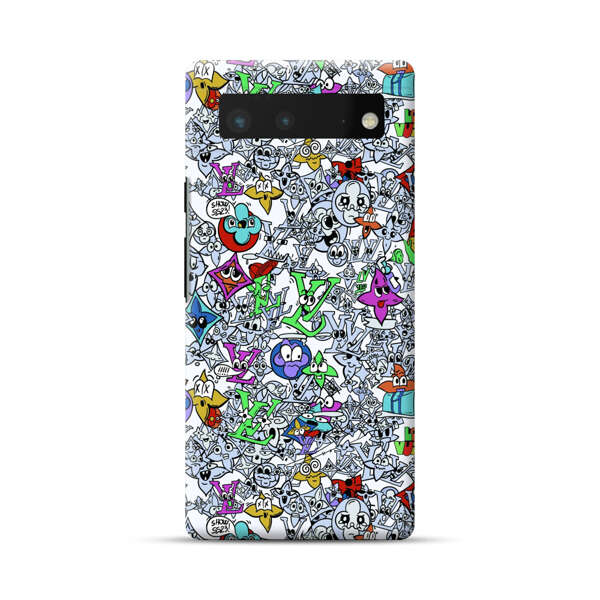 Colorful Cartoon Graffiti Pattern Google Pixel 6 Hard Case