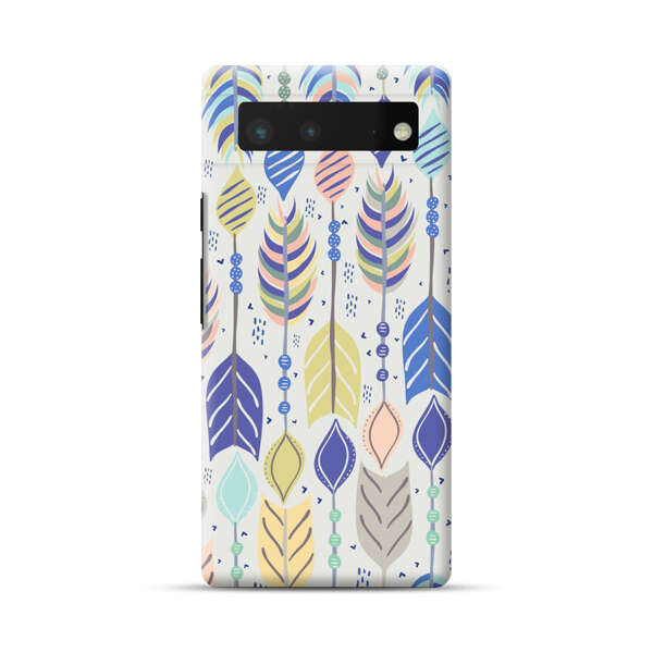 Colorful Feathers Pattern Pastel Google Pixel 6 Hard Case