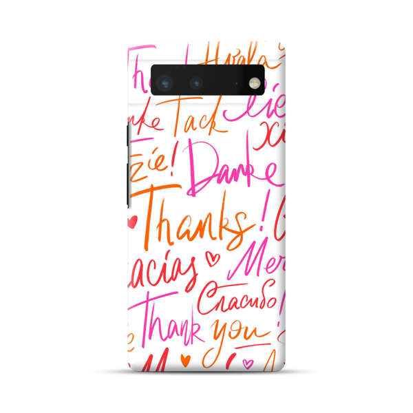 Colorful Thank You Multilingual Pattern Google Pixel 6 Hard Case