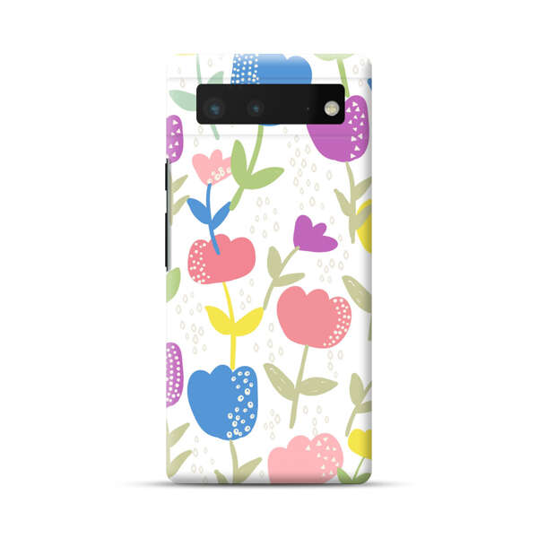 Colorful Tulip Floral Pattern Google Pixel 6 Hard Case