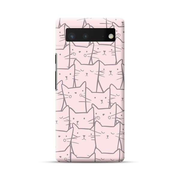 Cute Hand Drawn Cat Pattern Google Pixel 6 Hard Case