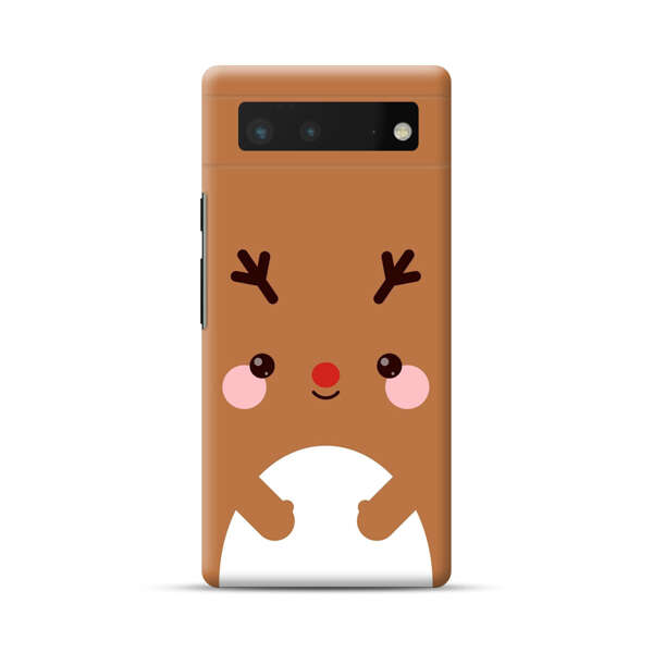 Cute Minimalist Reindeer Cartoon Google Pixel 6 Hard Case