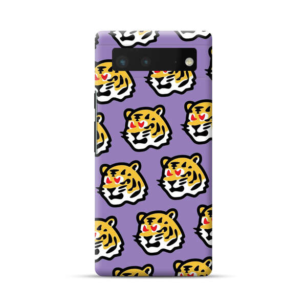 Cute Tiger with Heart Eyes Pattern Google Pixel 6 Hard Case
