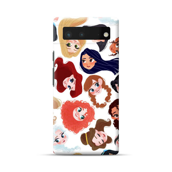 Diverse Animated Girl Faces Google Pixel 6 Hard Case
