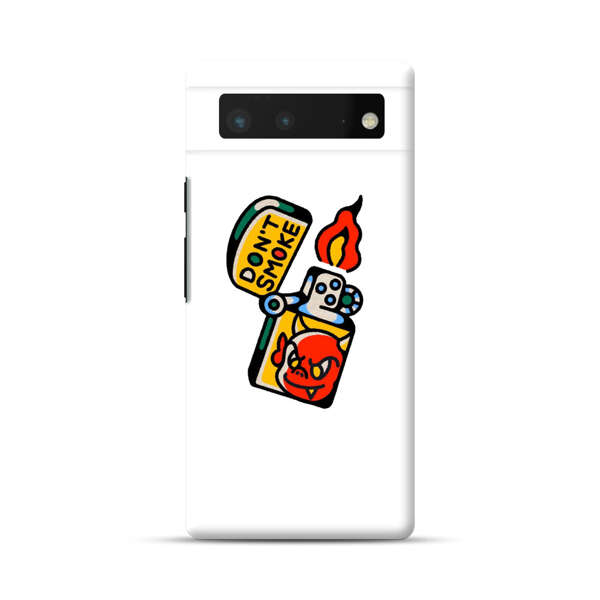 Don't Smoke Vintage Lighter with Devil Face Google Pixel 6 Hard Case