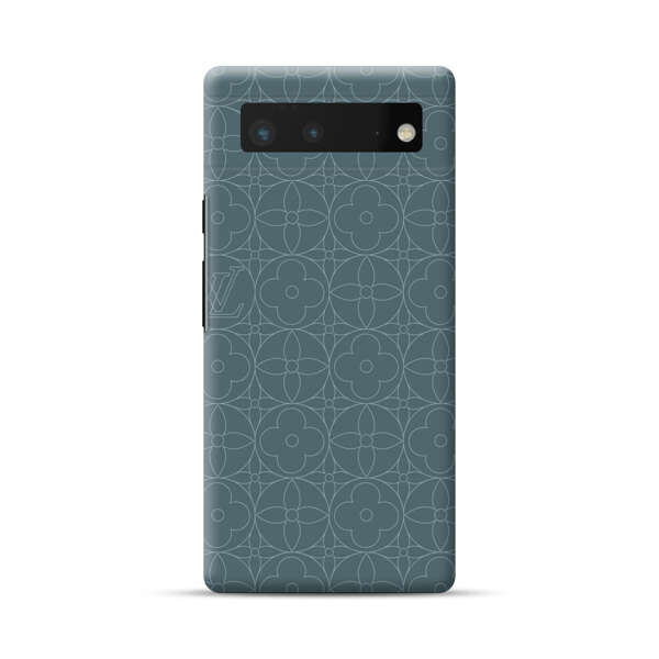 Elegant Blue Geometric Floral Pattern Google Pixel 6 Hard Case