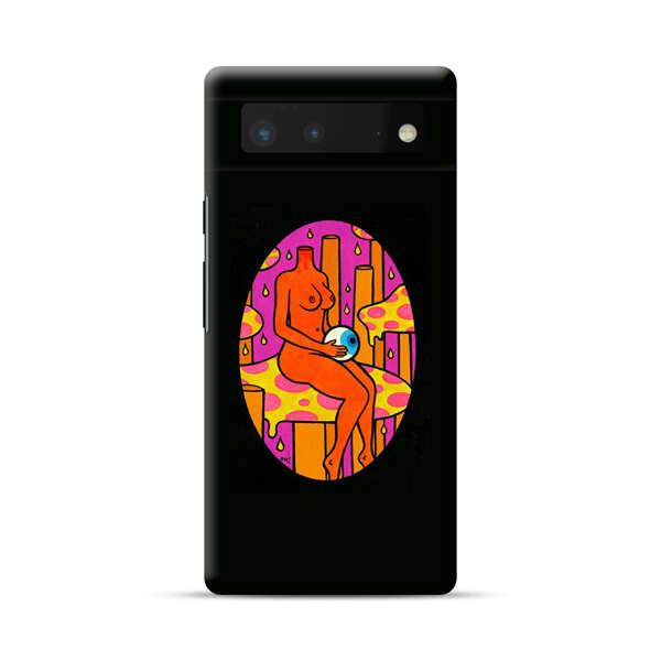 Faceless Nude Figure Holding Sphere Abstract Art Google Pixel 6 Hard Case