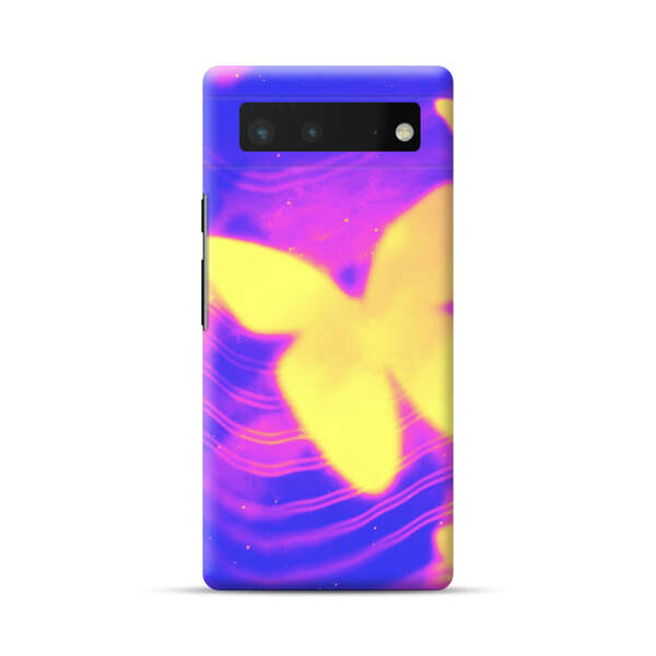 Glowing Purple and Yellow Butterflies Google Pixel 6 Hard Case