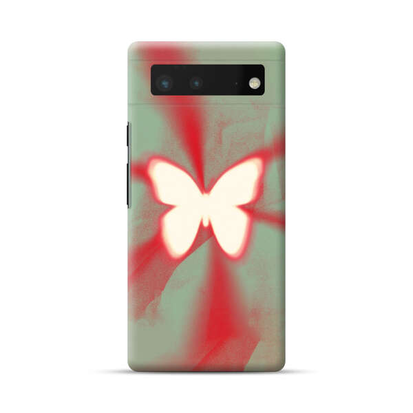 Glowing White Butterfly Abstract Radiant Design Google Pixel 6 Hard Case