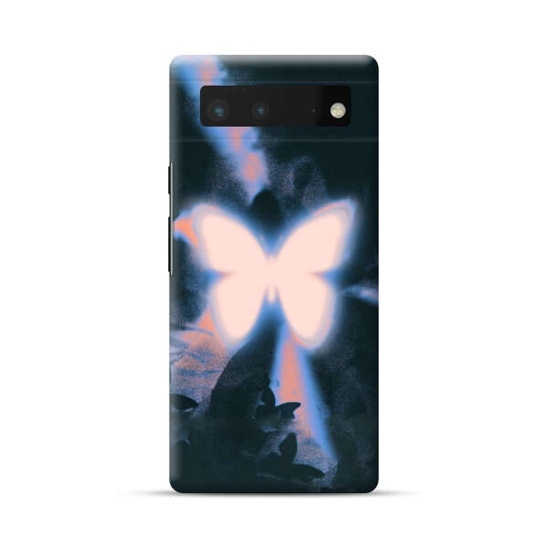 Glowing White Butterfly Google Pixel 6 Hard Case