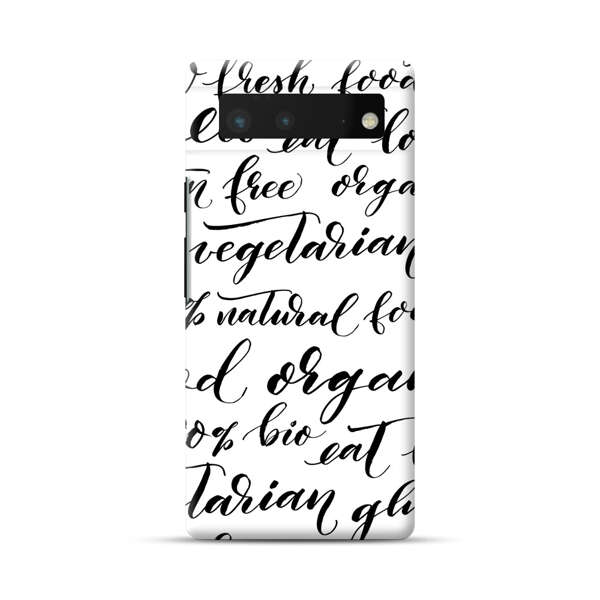 Healthy Food Lifestyle Calligraphy Pattern Google Pixel 6 Hard Case