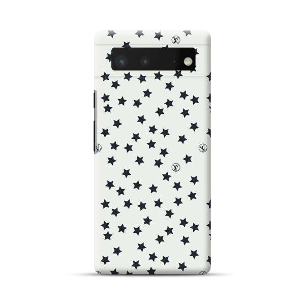 Minimalist Black Stars Pattern Google Pixel 6 Hard Case