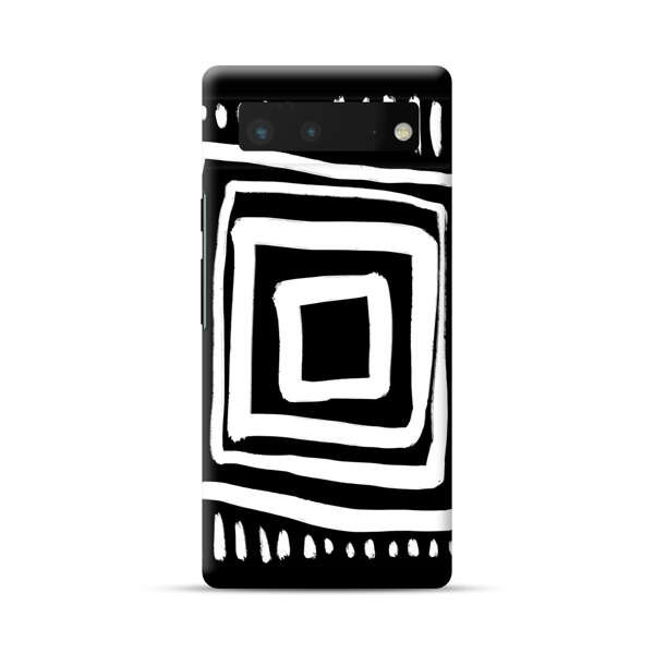 Minimalist Geometric Black and White Design Google Pixel 6 Hard Case