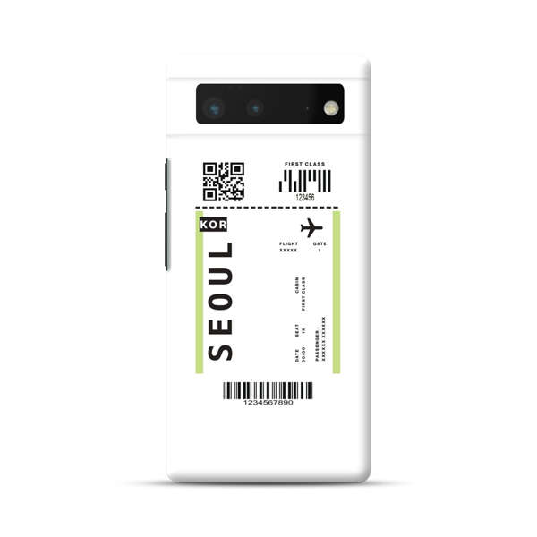 Minimalist Seoul Boarding Pass Google Pixel 6 Hard Case