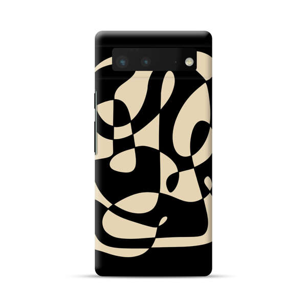 Modern Abstract Beige and Black Geometry Google Pixel 6 Hard Case