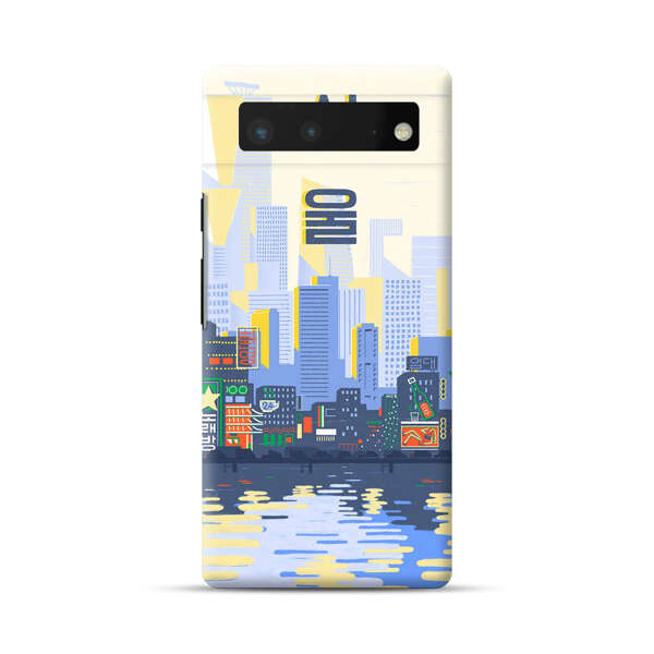 Modern City Skyline Reflection Google Pixel 6 Hard Case