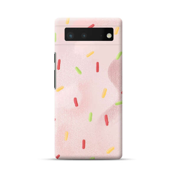 Pastel Pink Sprinkles Pattern Google Pixel 6 Hard Case