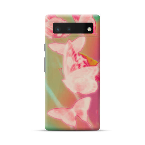 Pink Butterflies Dreamy Colorful Background Google Pixel 6 Hard Case