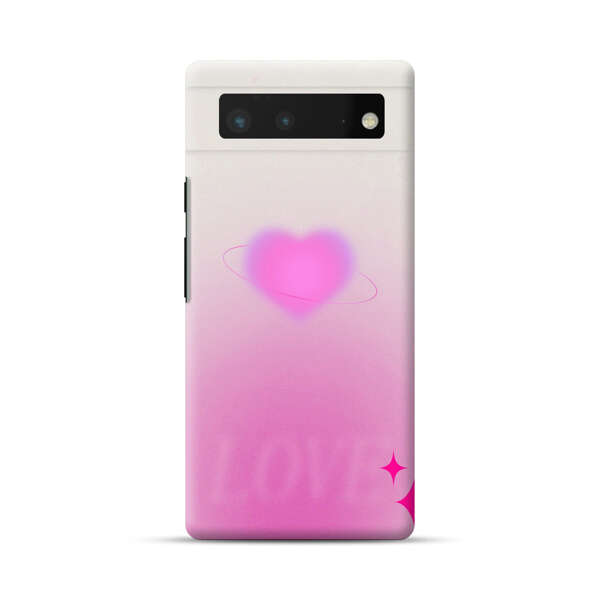 Pink Glowing Heart Love Sparkle Google Pixel 6 Hard Case