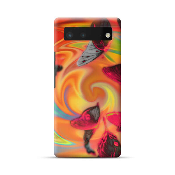 Psychedelic Butterflies Swirl Google Pixel 6 Hard Case
