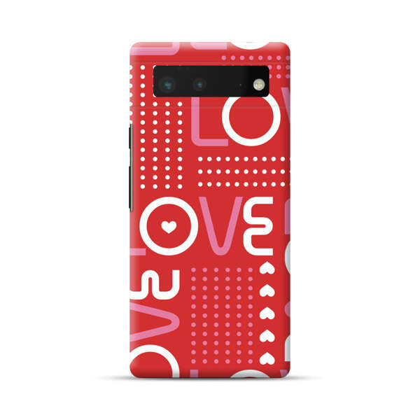 Red Love Typography Pattern Google Pixel 6 Hard Case