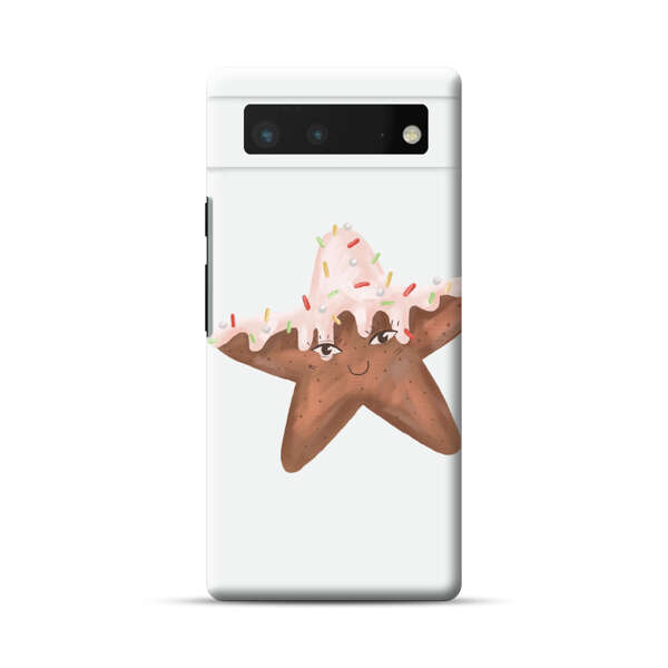 Smiling Gingerbread Star Cookie Google Pixel 6 Hard Case