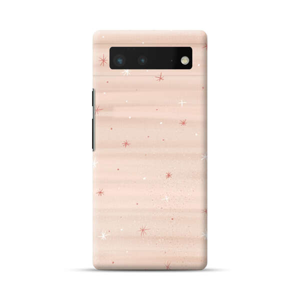 Soft Pink Background with Delicate Stars Google Pixel 6 Hard Case