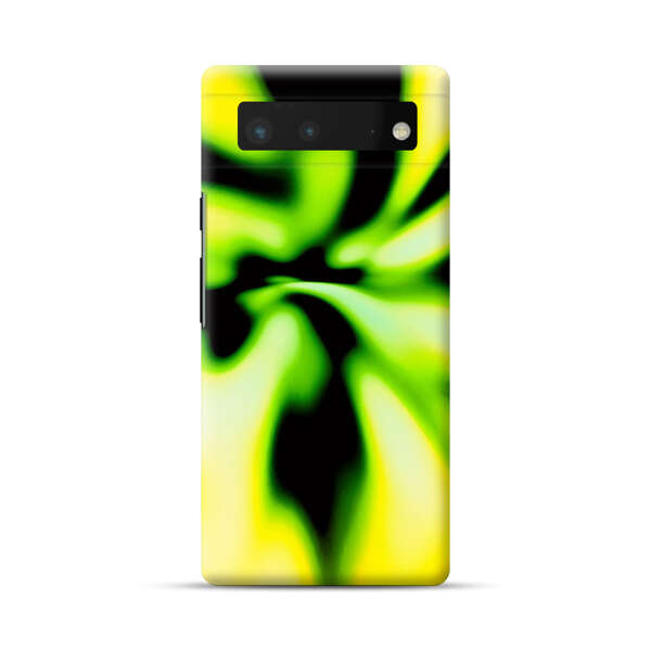 Vibrant Abstract Green and Yellow Swirl Google Pixel 6 Hard Case