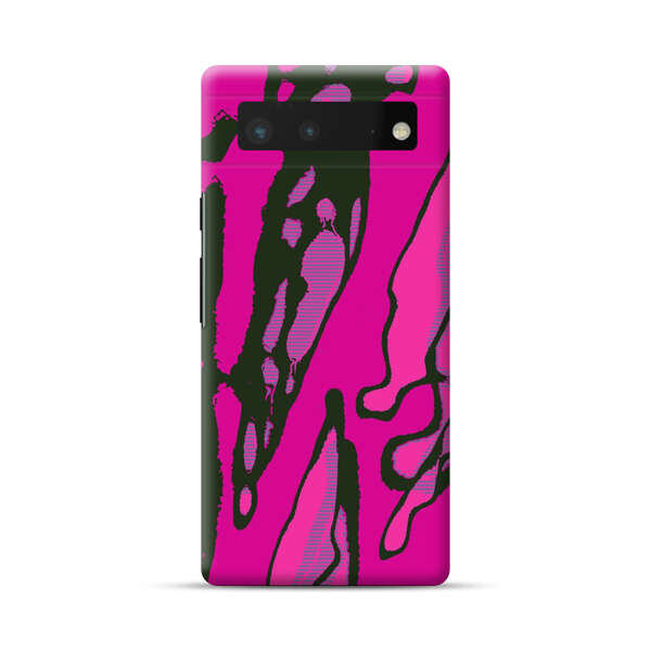 Vibrant Abstract Magenta Black Pattern Google Pixel 6 Hard Case