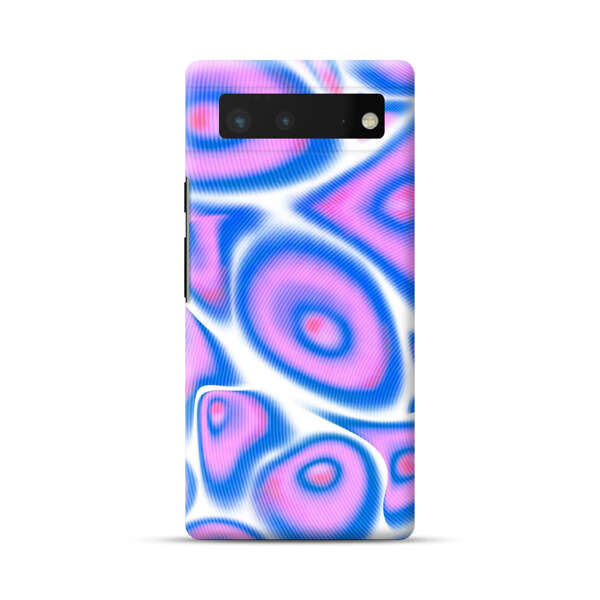 Vibrant Abstract Pink and Blue Swirl Pattern Google Pixel 6 Hard Case