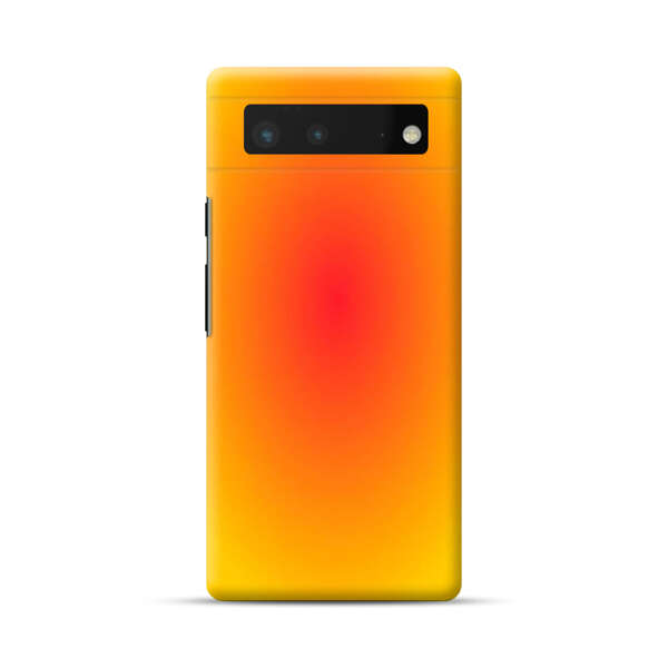 Vibrant Red Focal Point with Yellow Gradient Background Google Pixel 6 Hard Case