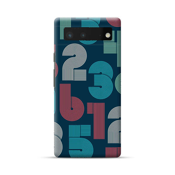 Vibrant Seamless Pattern of Colorful Stylized Numbers Google Pixel 6 Hard Case