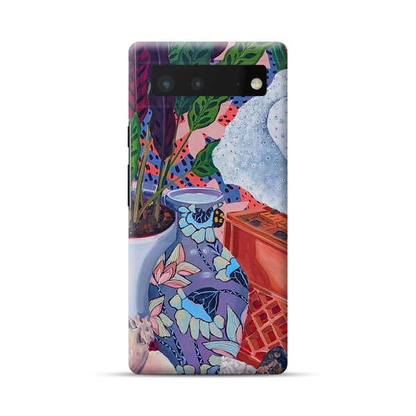 Vibrant Still Life with Plants and Vase Google Pixel 6 Hard Case