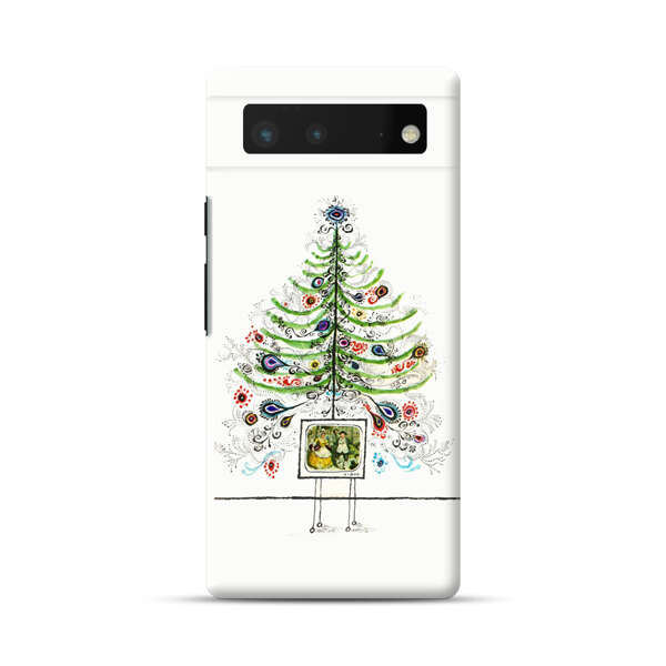 Whimsical Christmas Tree Artistic Design Google Pixel 6 Hard Case