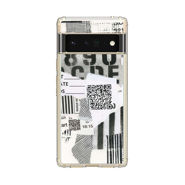 Abstract Collage Torn Paper Barcodes Google Pixel 6 Pro Case