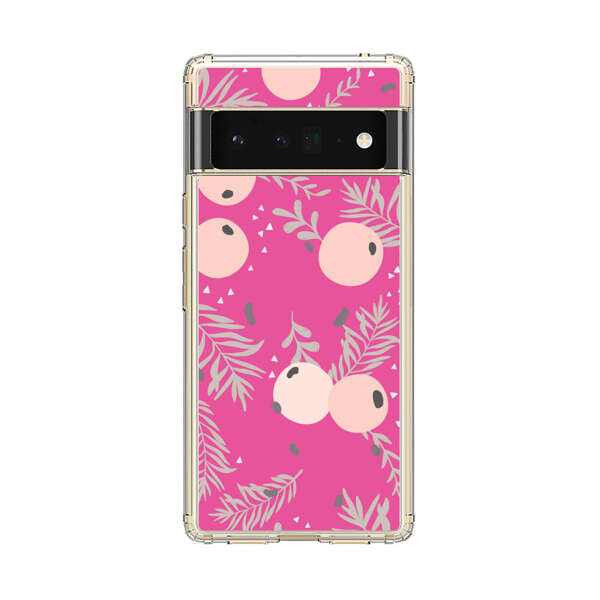 Berries Floral Pattern Pink Background Google Pixel 6 Pro Case