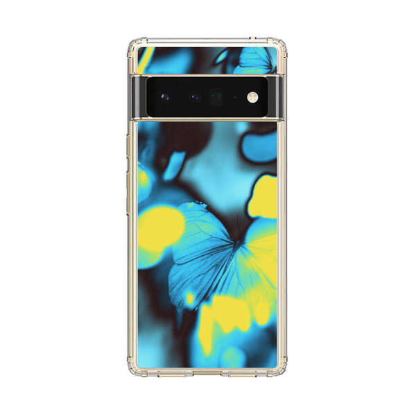 Blue Butterflies Glowing Abstract Background Google Pixel 6 Pro Case