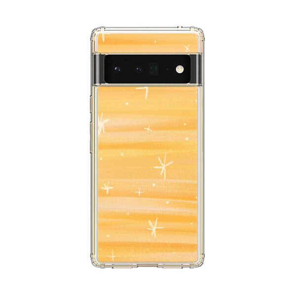 Bright Orange Star Pattern Google Pixel 6 Pro Case