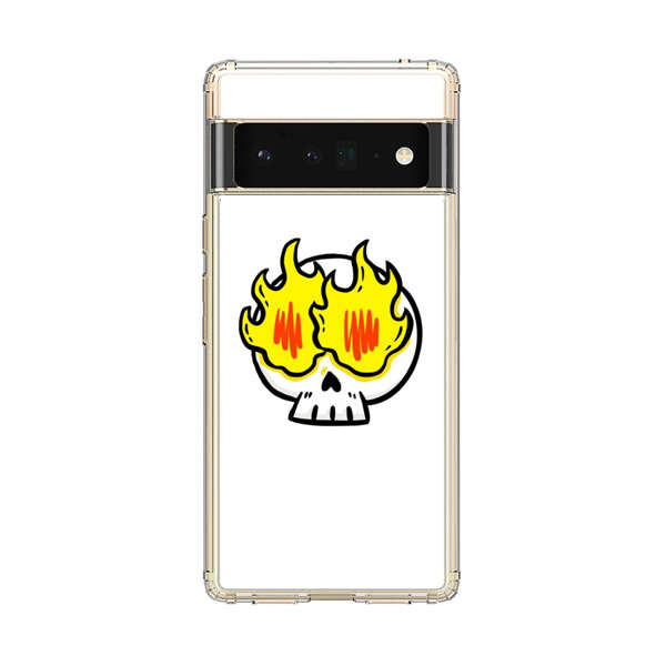 Cartoon Skull with Flames Google Pixel 6 Pro Case