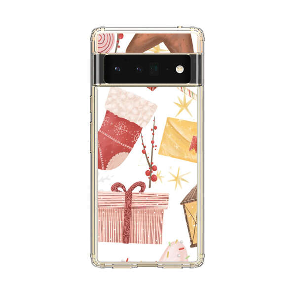 Christmas Festive Pattern with Gingerbread and Gifts Google Pixel 6 Pro Case