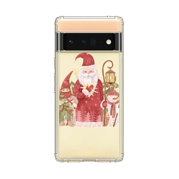 Christmas Santa Elf Snowman Festive Illustration Google Pixel 6 Pro Case