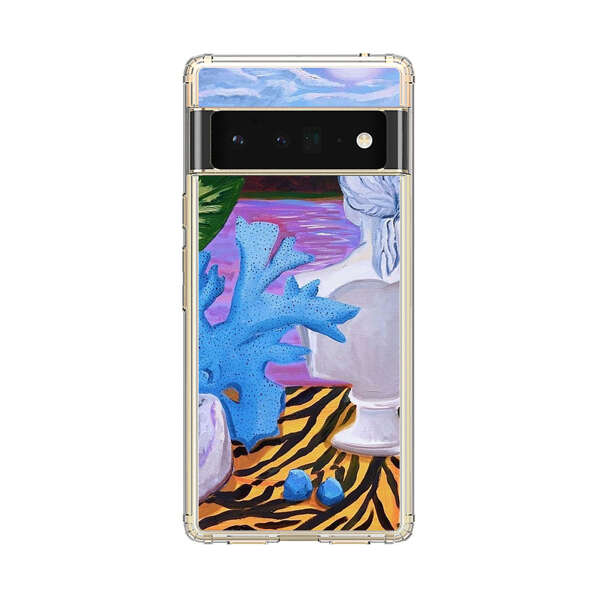 Classical Statues and Tropical Plants by the Ocean Google Pixel 6 Pro Case