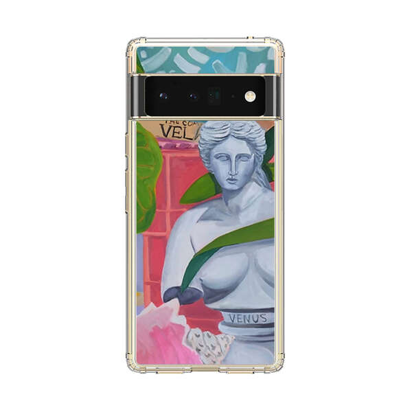 Classical Venus Bust with Green Leaves and Vibrant Vases Google Pixel 6 Pro Case