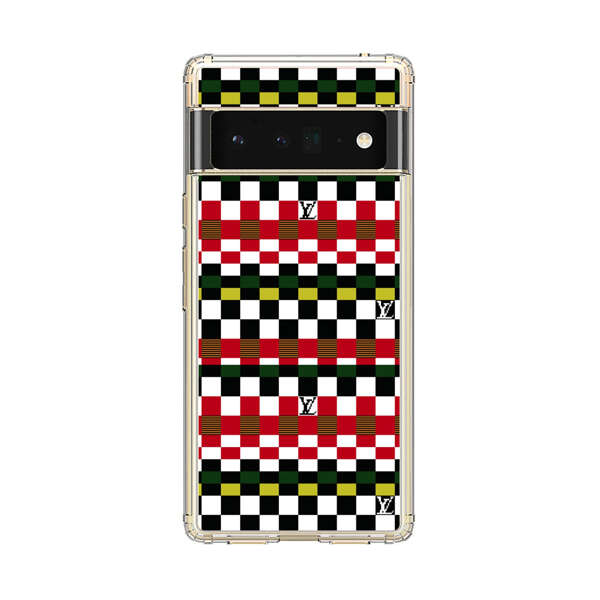 Colorful Checkerboard Stripes Pattern Google Pixel 6 Pro Case