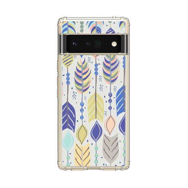 Colorful Feathers Pattern Pastel Google Pixel 6 Pro Case