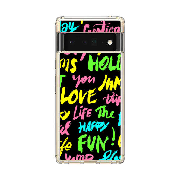 Colorful Positive Motivational Words Pattern Google Pixel 6 Pro Case