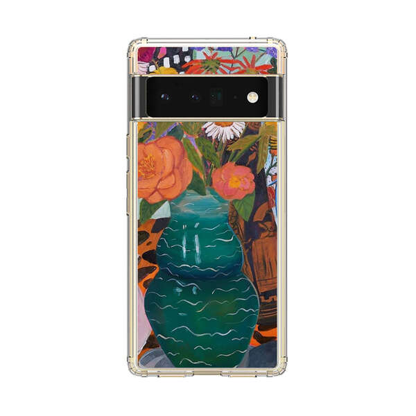 Colorful Still Life with Flower Vases and Shell Google Pixel 6 Pro Case