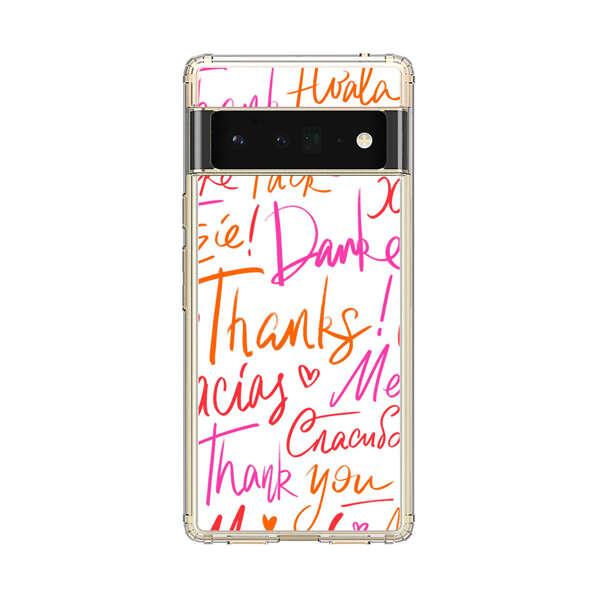 Colorful Thank You Multilingual Pattern Google Pixel 6 Pro Case