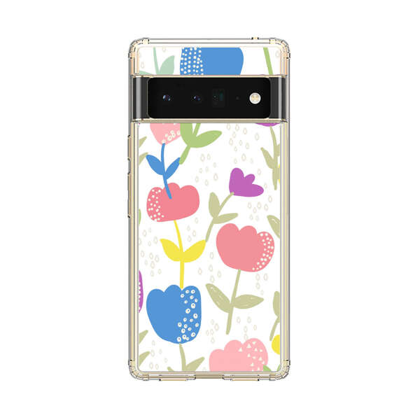 Colorful Tulip Floral Pattern Google Pixel 6 Pro Case